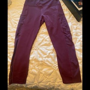 Fabletics Maroon Leggings PowerHold